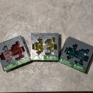 BRAND NEW Minecraft Jelly Cube Squishy Sensory Toy - Blue Yellow & Pink